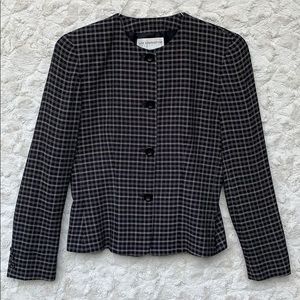 Liz Claiborne Black/White Checked Blazer Sz4